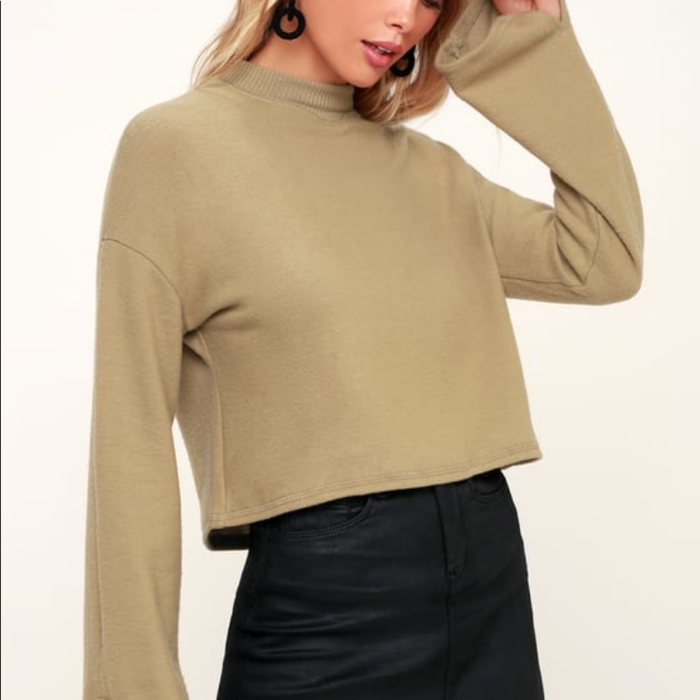 Lulus project social tan/khaki sweater